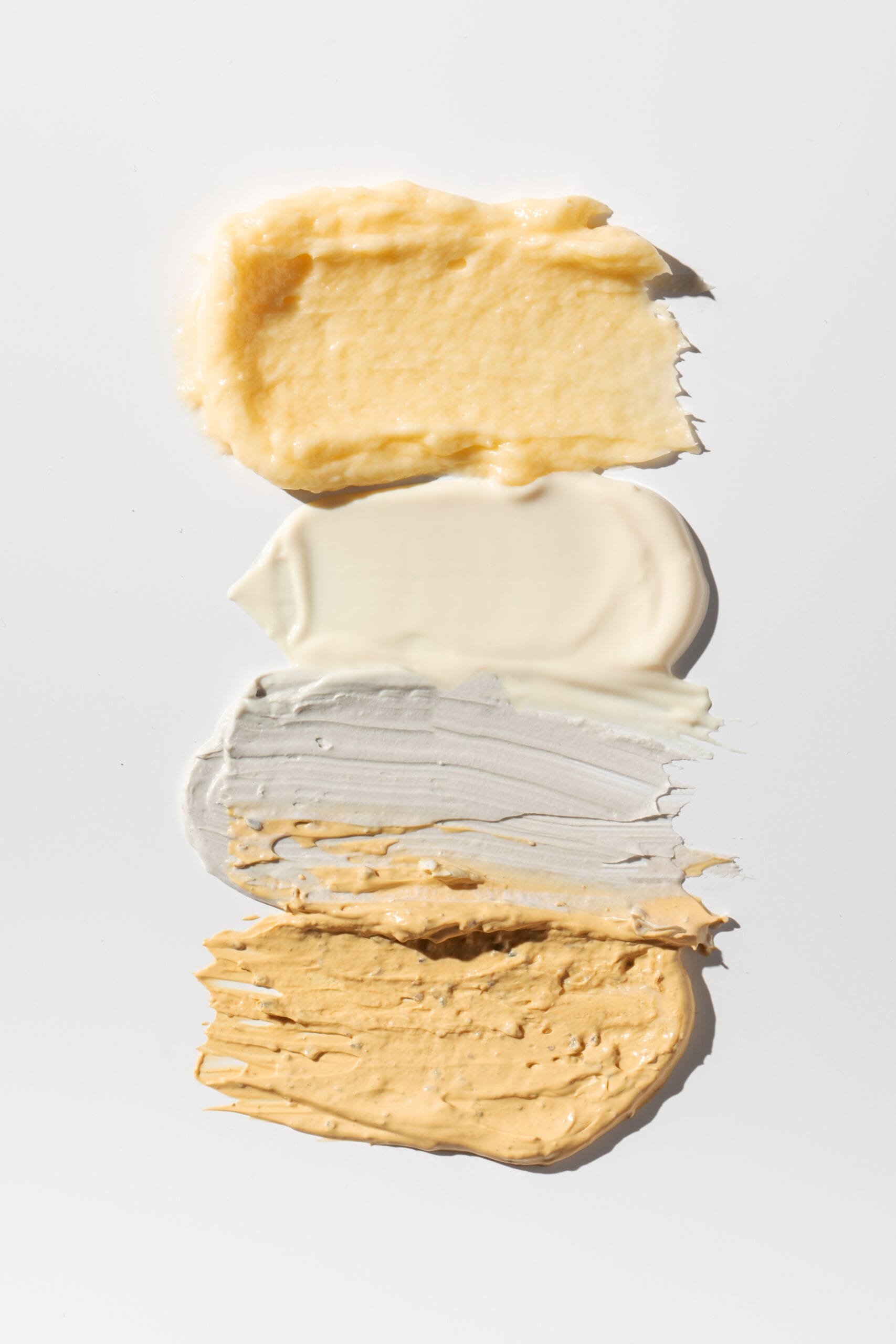 Skincare samples and textures